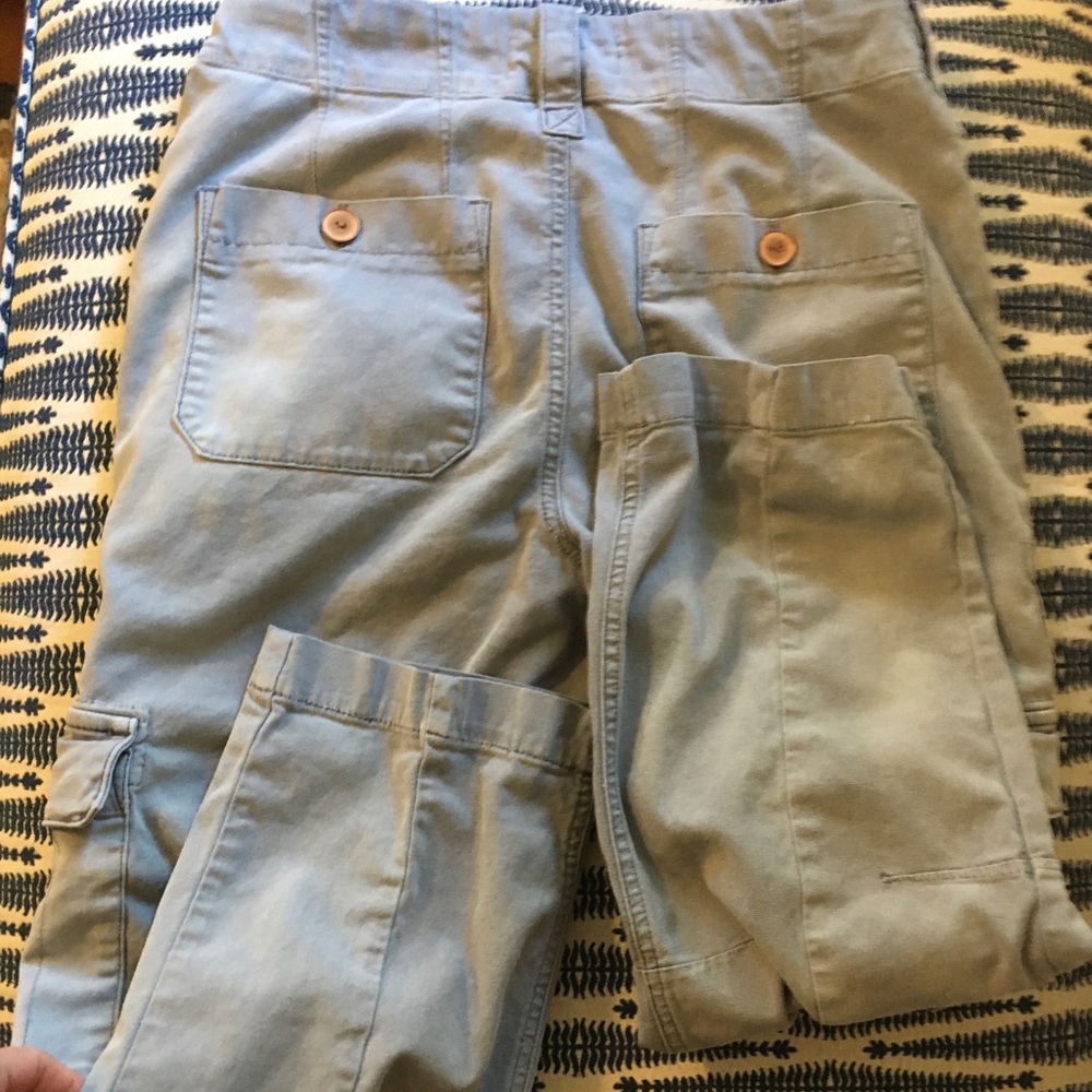 Anthropologie Light Blue Gray Cargo Pants size 28 - Picture 6 of 12